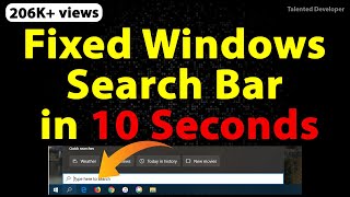 Fix Cant Type in Windows 10 Search Bar Cortana amp Search Not Working [upl. by Seena]