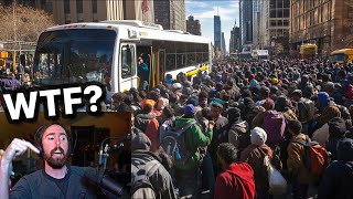 Migrants Flood NYC To Avoid Trump Deportations  Asmongold Reacts [upl. by Alidus228]