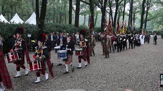 Airborne herdenking Oosterbeek 2023 opening Memorial Service door Pegasus Pipes and Drums [upl. by Nelyk]