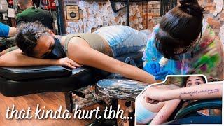 Getting my first tattoo…on my arm [upl. by Ahtanamas]