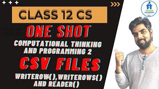 Csv File Handling In Python Read Writerow Writerows With Csv Module For Class 12 Cs Unit 2 cbse [upl. by Sivaj]