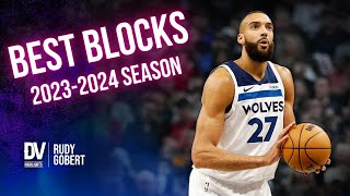 Rudy Gobert best blocks of the 20232024 season [upl. by Ahtelahs]