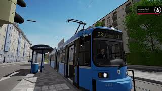 TramSim Munich on PS4 Route 28 [upl. by Wendye]