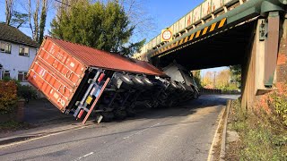 TRUCKS SMASHING INTO BRIDGES  Trucks Hitting Overpasses Trucks Hitting Bridges Compilation [upl. by Nerrad]