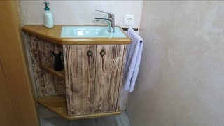 Unterschrank für Waschbecken aus Holz selbst bauen [upl. by Rame]