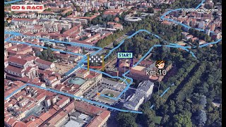 3° Novara Half Marathon 2024 vola sul percorso 3D della mezzamaratona [upl. by Sllew]