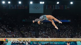 Jordan Chiles puts on a COMMANDING performance in gymnastics qualification  Paris Olympics [upl. by Esirtal]