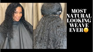 Natural Hair With Beaded Weft Microlink Extensions Braidless Sew in [upl. by Emelyne]