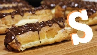 Chocolate Eclairs Recipe  Sorted Food [upl. by Dorrie947]