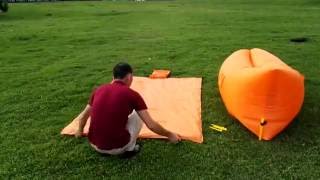 Homfu inflatable lounger air sleeping bag [upl. by Thorpe685]