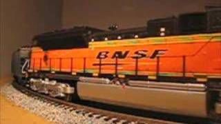 MTH BNSF SD70ACe wfreight [upl. by Htrow]