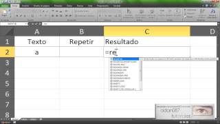 Excel repetir un texto con formula [upl. by Esiahc]