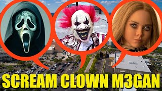 Drone catches M3GAN CLOWN SCREAM at Haunted Movie Theater We found them [upl. by Bevvy]