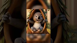 Bayi Koala Belajar Membuat Rumah Pohon 🐨🌿🌳🛖 animals animation cartoon cute funny shorts [upl. by Eneloj255]