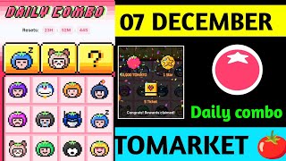 Tomarket Airdrop Daily Combo 7 December  Tomato Daily Combo Today  Tomarket daily combo card [upl. by Amsirac]