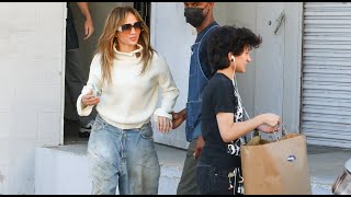 Jennifer Lopez amp Emme Shopping Ahead Of Kamala Harris Rally [upl. by Etteniuqna810]