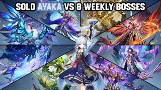 Solo C0R1 Ayaka vs 8 Weekly Bosses Without Food Buff  Genshin Impact [upl. by Namron823]