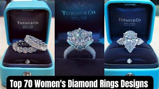 Top 70 Womens Diamond Rings Designs  Ladies Rings  Women Jewlery Ideas [upl. by Nivrag]