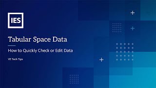 VE Tech Tips  Tabular Space Data [upl. by Htiek28]