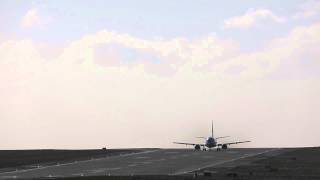 Sideways landings at Leeds Airport in 50mph winds [upl. by Artened]