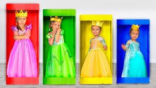 Five little doll princesses  Fun videos for kids Maya Mary Mia [upl. by Atiuqel]