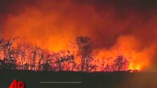 Raw Video Fire Tornado in Brazil [upl. by Ansley]