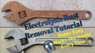 Electrolysis Rust Removal Tutorial [upl. by Waddington339]