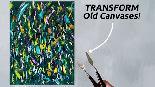 Reuse Old Canvas for New Art  Acrylic Painting Tips for Beginners [upl. by Medarda]