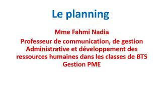 Cours simplifié sur Les plannings [upl. by Ecerehs]