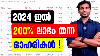 Indian Stocks That Tripled in Value in Just One Year  Malayalam Tutorial [upl. by Follansbee]