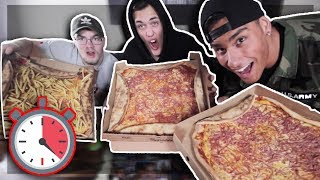 HUR LÅNG TID TAR DET ATT ÄTA TRE STORA FAMILJEPIZZOR ft Konstiga Bloggen [upl. by Bary]