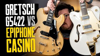 Gretsch G5422 vs Epiphone Casino Plus Gretsch TV Jones Pickup Fit –That Pedal Show [upl. by Otti937]