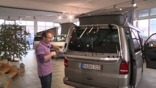 Funktionsvideo  Fahrradtraeger Original VW T5 California Beach Comfortline by ReisemobilPortalde [upl. by Zins]