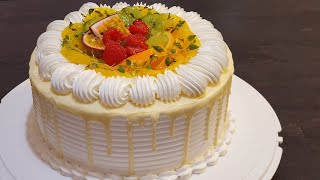 3 ДОНА ТУХУМДАН КАТТА БИСКВИТЛИ ШОХОНА ТОРТ Фруктовый торт How to make Fruits Fresh Cream Cake [upl. by Henryson]