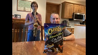 New Flamin’ Hot Cajun Cheddar Cheetos with Mr Brad Worden and Little Man of Fire on the Sax🔥🎷 [upl. by Llahsram]