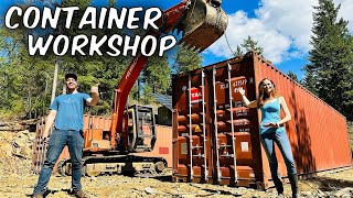 Building a SHIPPING CONTAINER Workshop  Part 1 [upl. by Holmun]