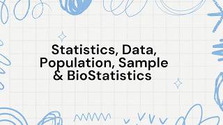 Definition of  Statistics Data Population Sample amp BioStatistics Lecture 1 [upl. by Katleen]