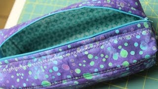 Zippered Box Pouch Tutorial How to install a zipper [upl. by Karlise455]