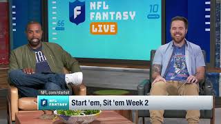 Start Em or Sit Em Week 2  NFL Fantasy Live [upl. by Weiss]