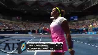 Taylor Townsend v Caroline Wozniacki highlights 1R  Australian Open 2015 [upl. by Enomaj]