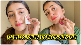 Flawless Foundation Tutorial for Oily Skin  Oily Skin foundation Tutorial  Tips for flawless base [upl. by Donohue]