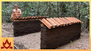 Primitive Technology Tile Capped Mud Walls [upl. by Eilrahc]