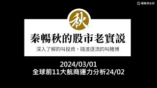 20240301 全球前11大航商運力分析24 02 [upl. by Nylatsirhc]