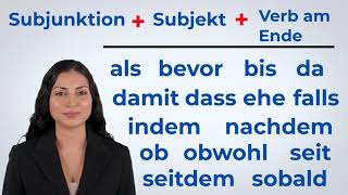 Deutsche Grammatik B2 C1 Deutsche Konnektoren  Subjunktionen  Satzbau  Deutsch lernen  German [upl. by Orelee]