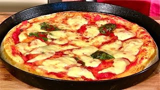 Pizza MargheritaPizza Margherita selber machenPizzateig mit wenig Hefe [upl. by Semreh]