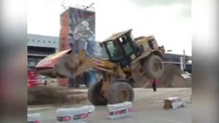 A 15 tonne frontend loader driver shows off his amazing balancing skills [upl. by Dobbins]