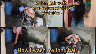 quotHow I wash my long hair after heavy hair oilinghair dunk challenge video most requested video [upl. by Oiluig]