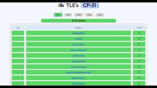 CP 31 sheet by PriyanshAgarwal and TLEEliminators Part 2 remaining 800s [upl. by Huskey]