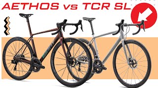 SPECIALIZED SWORKS AETHOS vs GIANT TCR ADVANCED SL  Battle of Titans [upl. by Sela]