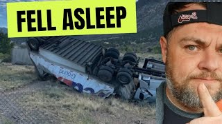 Driver falls asleep hauling doubles and sideswipes second rig [upl. by Eednac65]